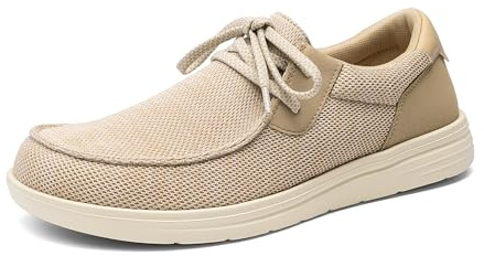 Bruno Marc Mocasines para hombre, con puntera ancha, con soporte de arco, antideslizantes, informales, ligeros, transpirables, cómodos