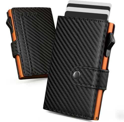 YESIIW Wallets for Men UK RFID Blocking Slim Leather Card Holder Holds 7-9 Cards + 2 ID Window, Pop up Card Wallet, Coin Pocket, Daily Use, Commuting, Travel, Shopping