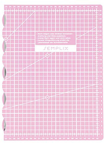 SEMPLIX selbstheilende Faltbare Schneidematte A3 in Petrol, Rosa, Dunkelgrau, Türkis, Beere, Hellgrau. Ideal für Bastel- Näh und Patchworkarbeiten (45 x 30 cm) (pink)