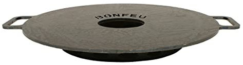 BonFeu Plancha Grillplatte Ø44cm - Grillplatte Gasgrill & Plancha Holzgrill - Backplatte - Plancha für Gartenkamin, Terassenofen und Feuerstelle - Hochwertiger Stahl - Schwarz