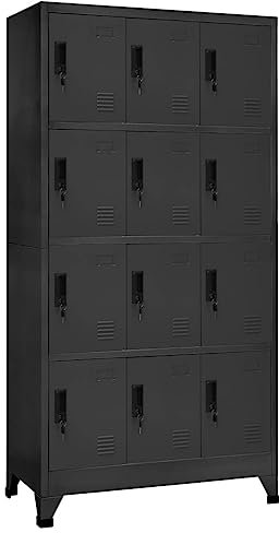 vidaXL Schließfachschrank Spind Schrank Umkleideschrank Metallschrank Fächerschrank Aktenschrank Büroschrank Lagerschrank Anthrazit 90x45x180cm Stahl