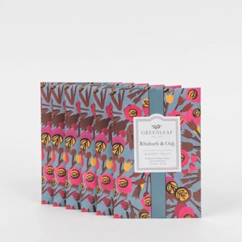 5x Greenleaf - RHUBARB AND OAK (Legni e frutti)) - Sacchetto Profumato per Cassetti - Pacchetto da 5 sacchetti 9 x 6 cm - Profumi per la casa - Miscela di Muschio e Ambra con un blend di agrumi e mele