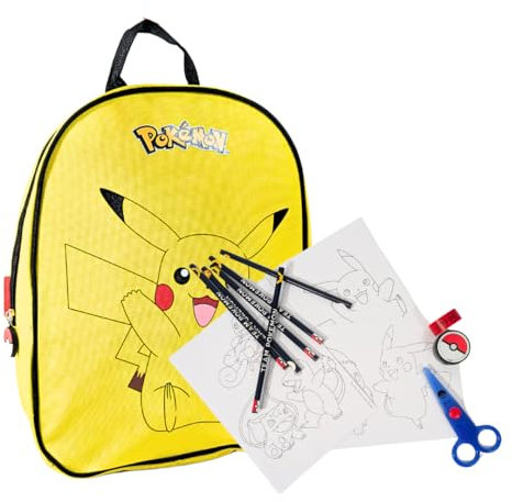 mybagstory Rucksack für Jungen Pokemon – Rucksack gefüllt – Gelb – Kinder – Schule – Kindergarten – Kindergarten – Krippe – Größe 32 cm – verstellbare Träger – Geschenkidee – Schulbedarf, Pokémon –