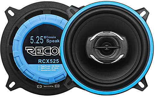RECOIL RCX-525 Série Echo Système Haut-parleurs Coaxiaux 2 Voies 13 cm (5,25) 80 Watt RMS - Paire pour la Plupart des Véhicules
