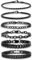 GUJOXILA 6 Stück Armband Herren Schwarz Edelstahl Armbänder Boss Jungs Kubanische Armband 19cm/21cm/23cm Kette Länge für Hip Hop Rapper Geschenke für Ehemann Papa Sohn