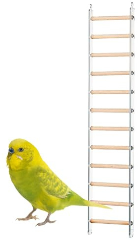 Scaletta per gabbia per uccelli, giocattolo per arrampicata con gancio girevole a 360°, per parrocchetti, pappagalli, cacatua e piccioncini