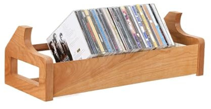 Étagère de rangement pour CD/DVD en bois massif - Support de bureau pour collection Blu-ray et CD, étagère élégante pour disques et médias, nizer durable (couleur : B)