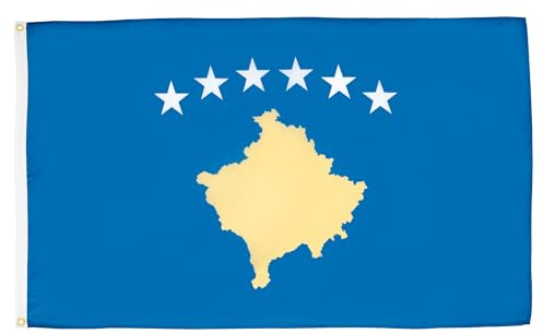 AZ FLAG - Lot de 2 Drapeau Kosovo - 150x90 cm - Drapeau Kosovard 100% Polyester Avec Oeillets Métalliques Intégrés