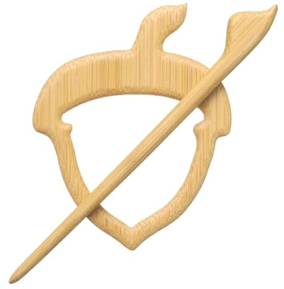 sourcing map Broche en bois en forme de châtaignier vintage pour pull mignon en bois pour femme, fille, écharpe, badge décoratif