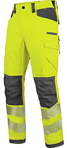 WÜRTH MODYF Warnschutz Bundhose Neon EN 20471 2 - professionelle Arbeitshose für Herren - Warnschutzhose mit Reflektoren - in der Größe 42 in Gelb Anthrazit