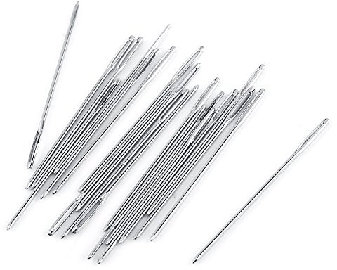 Packung Mit 20 Stücke Silber Farbe Große Augen Knitter Nadeln Garn Stricknadeln Blunt Nadeln Für Nähen Stickerei über 52mm In der Länge