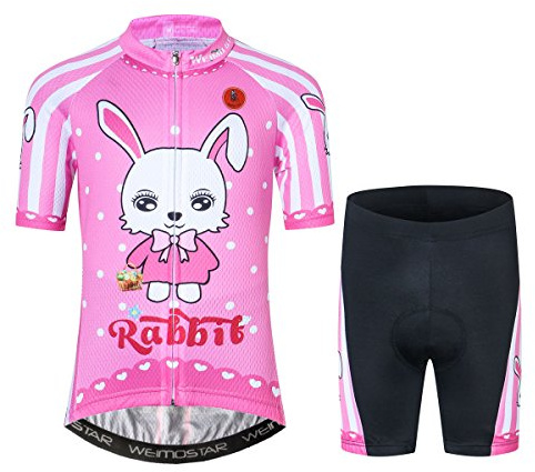 Niños Ciclismo Jersey Conjunto Ropa Niños Niñas Pantalones Cortos Pad Trajes - - Medium
