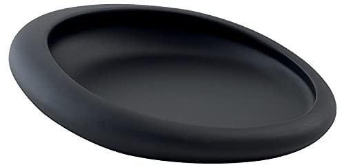 Gedy G-Iside Portasapone Bagno Nero, Misure e Peso Prodotto: 2,9X15,2X11,5 CM & 0,15 kg, Porta Sapone Solido Realizzato in Resina e Sabbia, Design R&S, 2 Anni di Garanzia