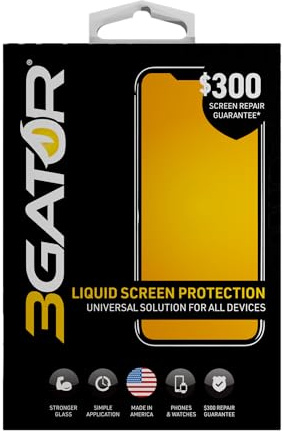 3GATOR by cellhelmet Liquid Glass Wipe On Extreme Glass Protection with $300 Repair Protection Guarantee | Made in the USA | Universal Screen Protector for Phones, Smart Watches, and Tablets | Scratch & Shatter Protection