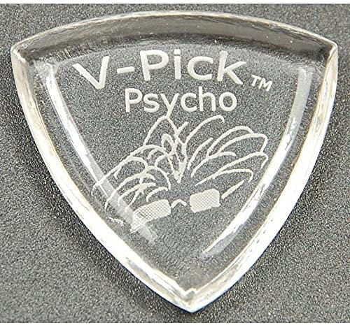 V-Picks™ »PSYCHO - GUITAR PICK« Plektren für Gitarre - 5.85mm - Farbe: Crystal Clear