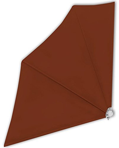Susany Balkonfächer Klappbar Wandklappschirm Seitenmarkise Faltbar Balkonsichtschutz Sichtschutz-Fächer Stahlrohre 140 x 140 cm Terrakotta-Rot für Balkon