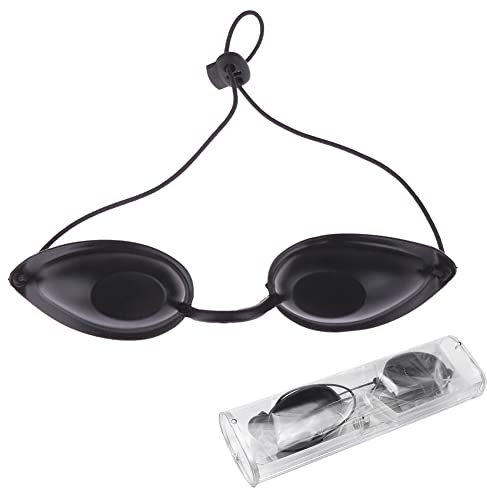 TUKNN Lunettes de Protection UV, Lunettes Bronzage, Masque Yeux Contre Rayons UV, Lunettes de Solarium pour le Traitement Cosmétique au Laser, l'épilation IPL, la Protection UV, Noir
