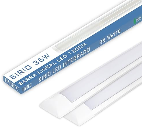 CLAR - LED-skärm 120 cm, LED-skärm, LED-armatur 120 cm, takarmatur, LED-grenuttag, kök, LED-lampa, LED-armatur, LED-displayer, LED-taklist, LED-remsor, 6 500 ºK (36 W paket 2)