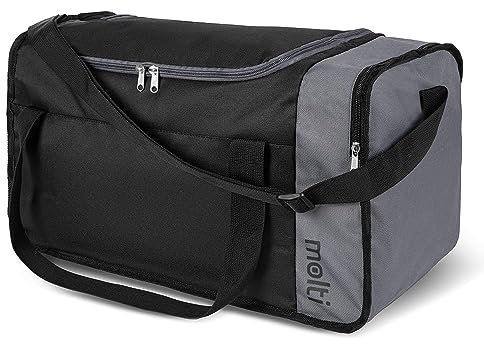 Molti Sporttasche für Damen Herren Kinder 40L & 20L Trainingstasche mit Schuhfach Nassfach Reisetasche Gym Bag Badetasche Schultertasche Unisex-Erwachsene (Schwarz-Grau, 20L)