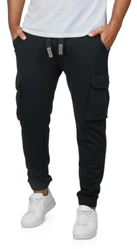 riverso RIVLoris – Pantaloni da jogging da uomo, cargo, pantaloni sportivi, pantaloni cargo da tuta, pantaloni da allenamento, jogger, tasche lunghe, regolari, Rosso, Blu, Nero, Verde, S, M, L, XL