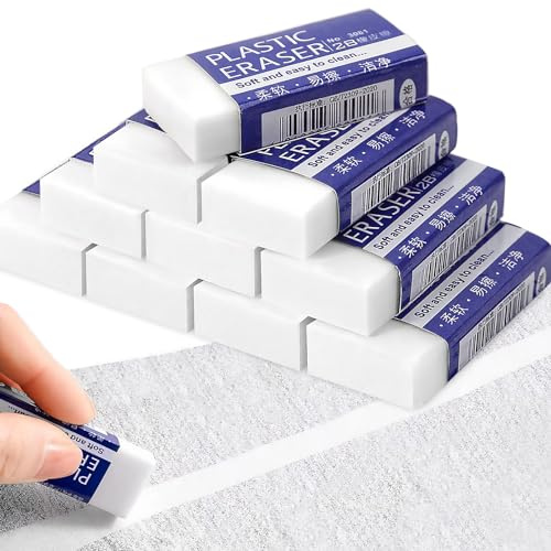 Soodyoow 10 Pièces Gommes, Gomme Blanche, 2B Gomme Crayon pour Etudiants Enseignants Dessin Croquis Ecriture
