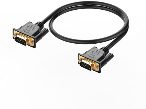 PNGKNYOCN VGA zu VGA Kabel,0.5M VGA 15 pin 1080P Full HD Stecker zu Stecker Monitor Video Adapter Kabel für Computer PC Monitor Laptop TV Projektor und mehr (0.5M)
