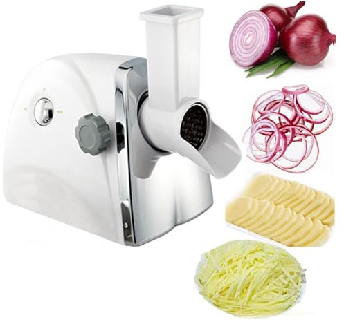 GYQSSD Râpe À Fromage Électrique, Déchiqueteuse À Fromage Rotative Commerciale, Râpe Électrique 300 W pour Fruits Et Légumes avec 3 Lames De Tambour Amovibles