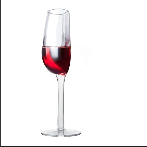 YILANJIN Demi verre à Vin, Verre à vin Amusant coupé en Deux, Tasses À Champagne En Verre Transparent De 140 Ml, Demi-Verre à vin Rouge à Longue Tige, pour fête, Maison, Bar