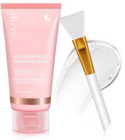 Collagen Night Wrapping Mask, Bio Collagen Real Deep Mask, Maschera Peel Off, Pulizia Della Maschera Facciale, Maschera Viso Peel Off, Riduce le Linee Sottili e le Rughe, Minimizzare i Pori