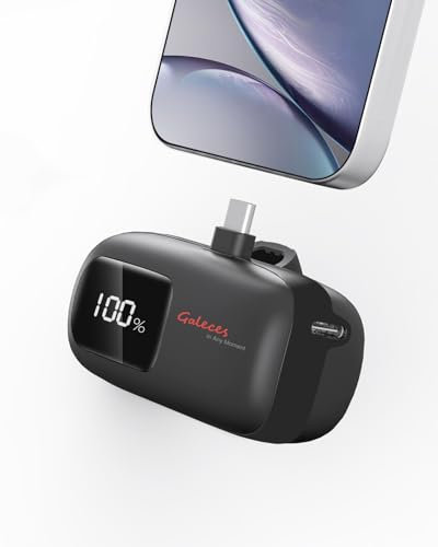Cargador portátil mini de 5000 mAh, Power Bank pequeño con carga rápida 20 W PD 18 W QC, paquete de batería con pantalla LED USB-C, compatible con iPhone 16/15 Serie, Huawei, Samsung, LG, HTC y otros
