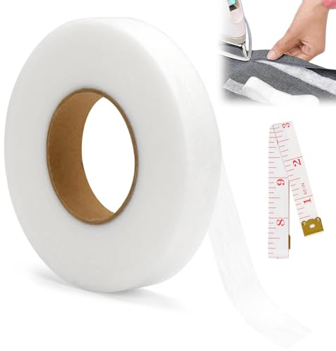 LPZMPZ Nastro con orlo termoadesivo, 64 m x 2 cm, resistente al lavaggio, per accorciare, per tende da cucire, senza cuciture, con metro a nastro per tessuti, pantaloni, tende, 64 m x 2 cm