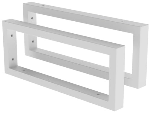 lyrlody 2 Morceaux de Support de Lavabo, Console Murale Rectangulaire en Fer, pour les Tables de Lavage des étagères D'évier, 40x15cm (WHITE)