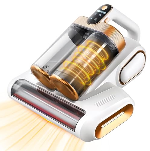 SRGARH Cordless Mattress Vacuum Cleaner, 16Kpa Bed Vacuum with 253.7nm UV-C Light & Ultrasonic Tech, HEPA Filter, Portable Handheld Vacuum for Bed Sofa Couch Crib & Pet Hair (White)