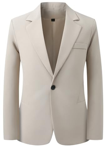 YFFUSHI Blazer Chaqueta Hombre Regular Fit Casual 1 Botón Solapas de Muesca Suave para Boda Uso Diario