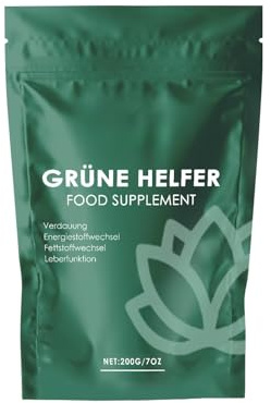 Polvere Detox Verde 200g Superfood Vegano, Polvere di Piante con Matcha/Grano Germe/Spirulina, Ricco di Vitamine, Minerali e Inulina Prebiotica per un'Alimentazione Bilanciata