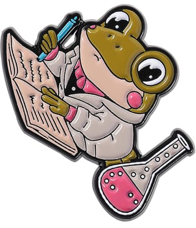Broche polyvalente de technicien de laboratoire grenouilles avec design de microscope pour tenue décontractée avec microscope et tube à essai, accessoire sur le thème de la science pour les amateurs