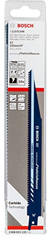 Hoja de sierra sable Bosch Professional S 1157 CHM Endurance for VehicleRescue (para metal, 225 x 20 x 1,25 mm, accesorio de sierra sable), Azul