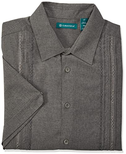 Cubavera Chemise Boutonnée À Manches Courtes en Chambray avec Motif Géométrique Chemise Homme