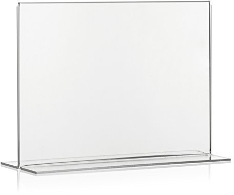 5 segnaposto DIN A5, supporto a T, supporto a T, in formato orizzontale, espositore da tavolo in plexiglas originale