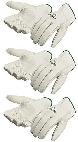 SAFEGEAR 3-pk. Medium Driver Safety Gloves with Keystone Thumb - White
