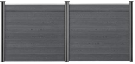 NEU.HOLZ Recinzione in WPC per Giardino Steccato Frangivista Elegante Resistente Staccionata Modulare Espandibile Alta 165 cm Lunghezza 314 cm Grigio