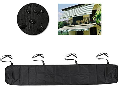 Housse De Protection Pour Auvent, Sac De Rangement Étanche Extérieur Remplacement De Couverture d'Auvent Sac De Protection Pour Store Banne, Avec Cordon, Pour Jardin Et Terras(Size:5M,Color:Le noir)