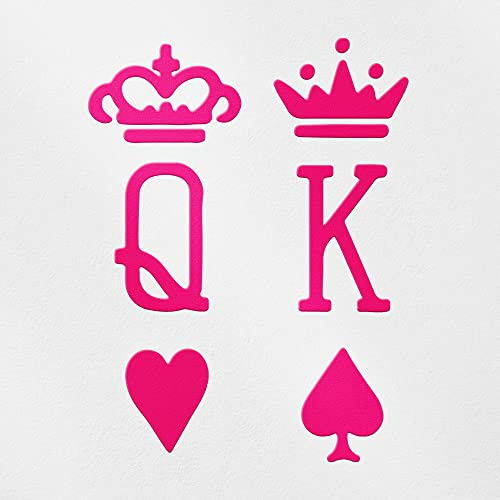 Transparent Decal Stickers of Tattoo Couple King and Queen Cards (Pink) Premium Waterproof Vinyl Decal Stickers for Laptop Phone Accessory Helmet Car Window Mug Tuber Cup Door W ANDstic0h1421PI040522