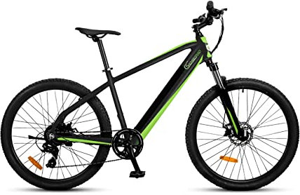 SachsenRAD E-Bike Mountain Bike R8 Ranger mit StVZO-Zertifiziert, 27,5 Zoll,Hydraulischen Scheibenbremsen,7-Gang Schaltung,LCD-Display,36V Vollintegriertem Akku,On und Off-Road Reifen-Schwarz