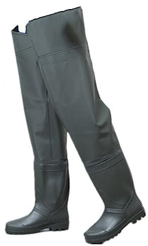 Watstiefel wasserdichte Watstiefel for Angeln for Herren und Damen, mit Rutschfester Gummisohle und Verstellbarer Schnalle (Color : Green, Size : 46 EU)