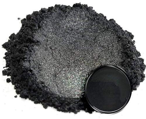 Epoxidharz Farbe 50g Schwarzpulver Mica Natur Metallic Für Kunsthandwerk,Seifenfarbe,Lipgloss,Lidschatten,Badebombe,Nagellack,Kosmetik,Schleim,Kerzenherstellung (Schwarz)