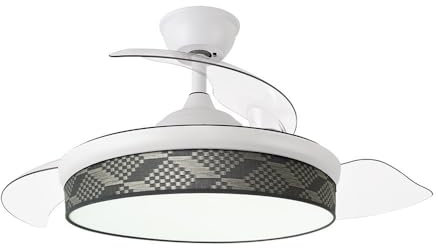 AKUNADECOR Ventilador Dc Moda Blanco Gris Mando Distancia Funcion Inversa