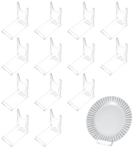 13 Pcs Clear Display Stands - Acrylic Plate Holders with Adjustable Easels for Mobile Phones, Photos, Cards, Books