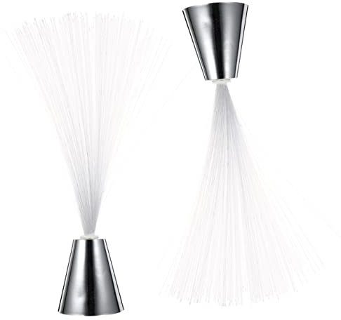 Housoutil 2pcs Battery Powered Fibre Optic Lamp Changing Colors Tabletop Lighting for Home Decor