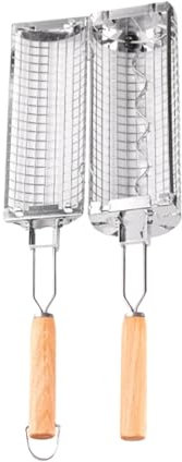 Paniers de barbecue en plein air, tube de filet de barbecue en acier inoxydable | Accessoires de barbecue portables sans , cage de barbecue pour légumes,